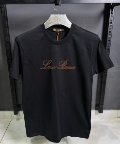 LP Logo Embroidered Black T Shirt