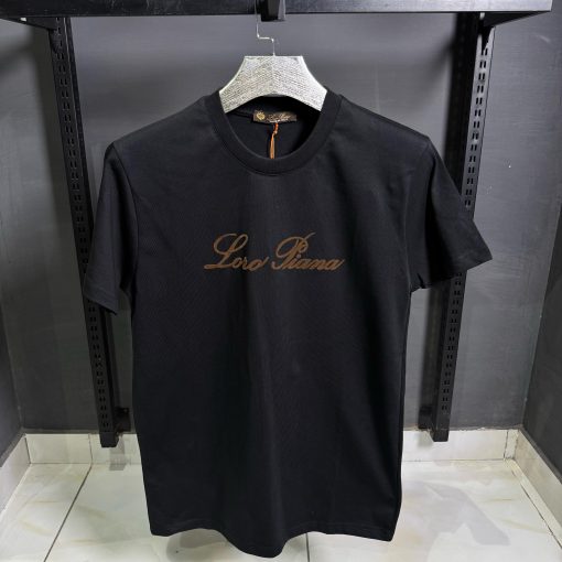 LP Logo Embroidered Black T Shirt