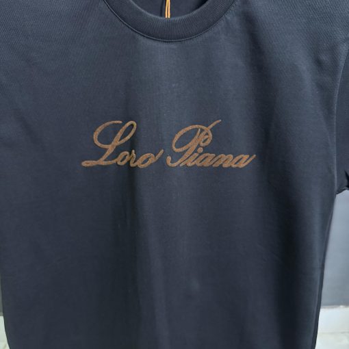 LP Logo Embroidered Black T Shirt - Image 2