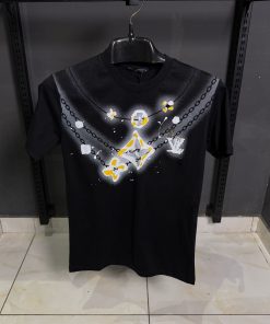 Louis V Front Logo Black T Shirt