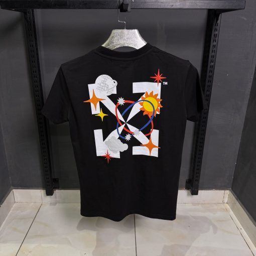 OFFW Front Print Black T Shirt - Image 2