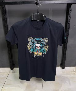 KNZ Big Logo Embroidered Black  T Shirt