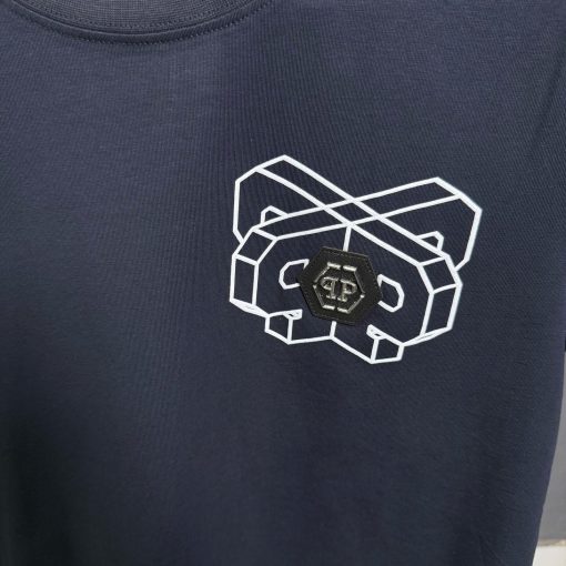 Philipp P Logo Print Black T Shirt - Image 3
