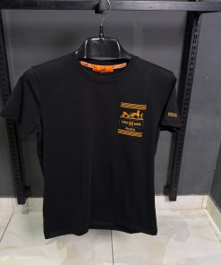 HRM Front Embroidered Black T Shirt