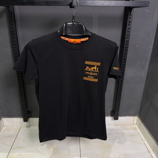 HRM Front Embroidered Black T Shirt