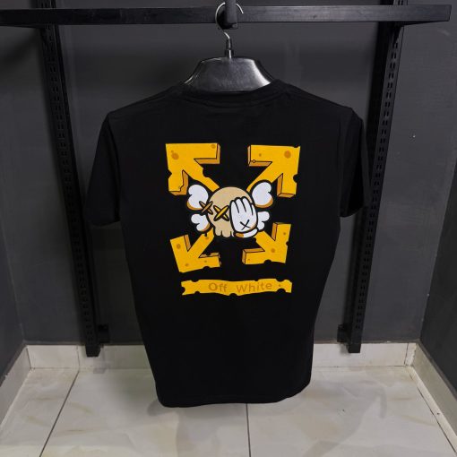 OFFW Printed T Shirt in Black - Image 2