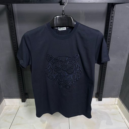 KNZ Embroidered Tiger T Shirt in Navy