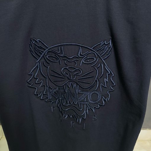 KNZ Embroidered Tiger T Shirt in Navy - Image 2