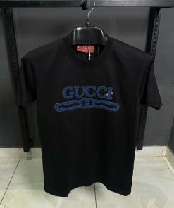 GC Black T Shirt with Front Blue Embroidered Logo