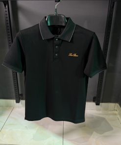 LP Logo Embroidered Black Polo T Shirt