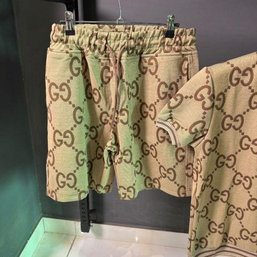 GC Allover Monogram Short Set Brown - Image 3