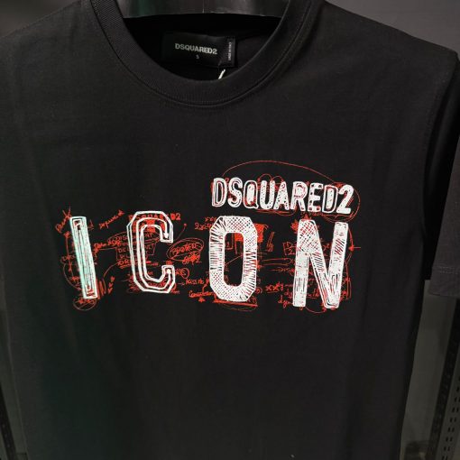 DSQ Front Icon Print Black T Shirt - Image 2