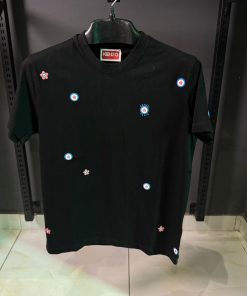 KNZ Allover Logo Print Black T Shirt