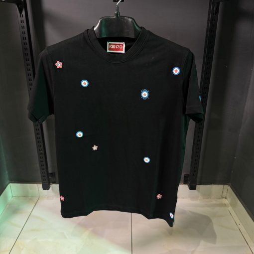 KNZ Allover Logo Print Black T Shirt