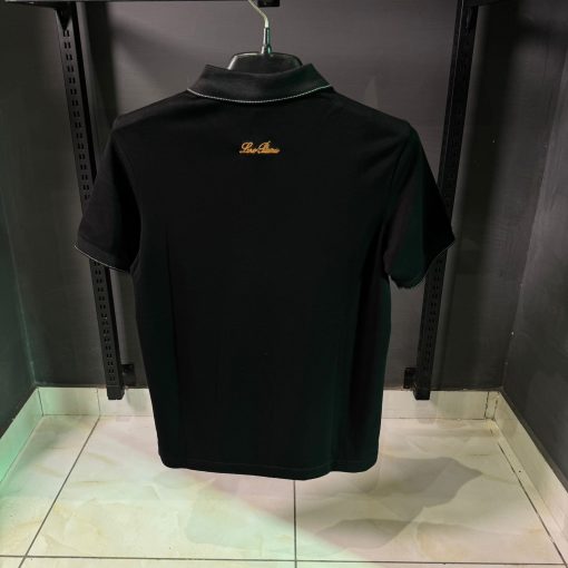 LP Logo Embroidered Black Polo T Shirt - Image 2