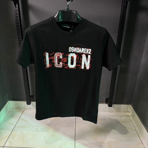 DSQ Front Icon Print Black T Shirt