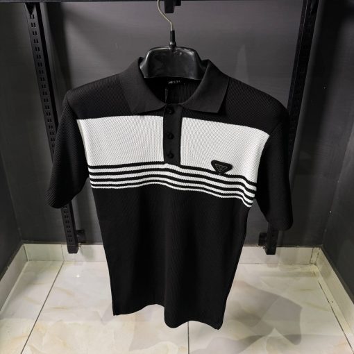 PD Black  White Polo T Shirt