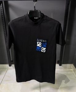 LOW Front Pocket Logo Patch Black T Shirt