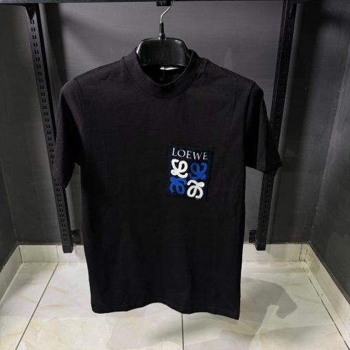 LOW Front Pocket Logo Patch Black T Shirt