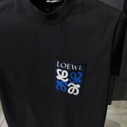LOW Front Pocket Logo Patch Black T Shirt - Image 2