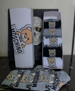 Mos Teddy Bear Crew Socks 6 Pair Box