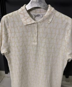 Alternative view of VLN Cream Monogram White Polo Shirt