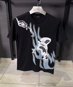 Louis V Front Printed Black T Shirt