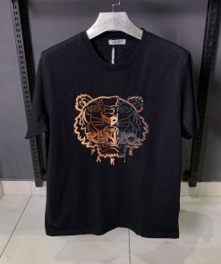 KNZ Tiger Embroidered Black T Shirt