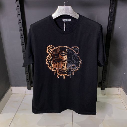 KNZ Tiger Embroidered Black T Shirt