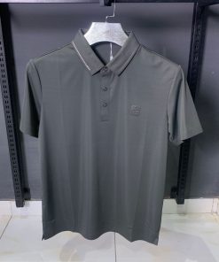 LOW Designer Classic Fit Polo Shirt Deep Olive Green