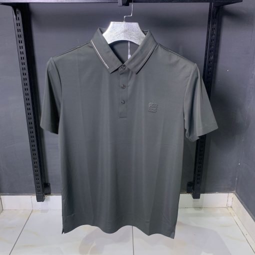 LOW Designer Classic Fit Polo Shirt Deep Olive Green