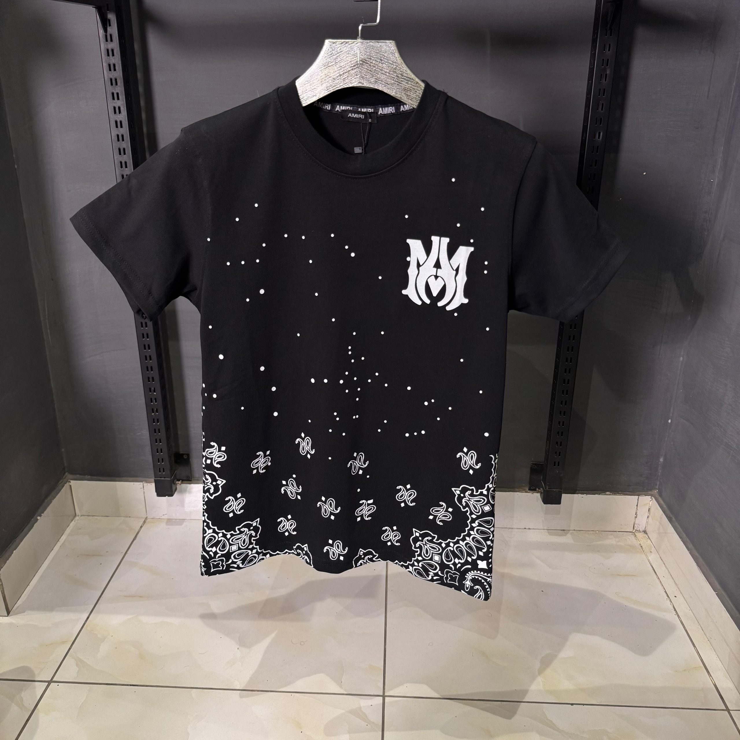AR Black Bandana Print T Shirt