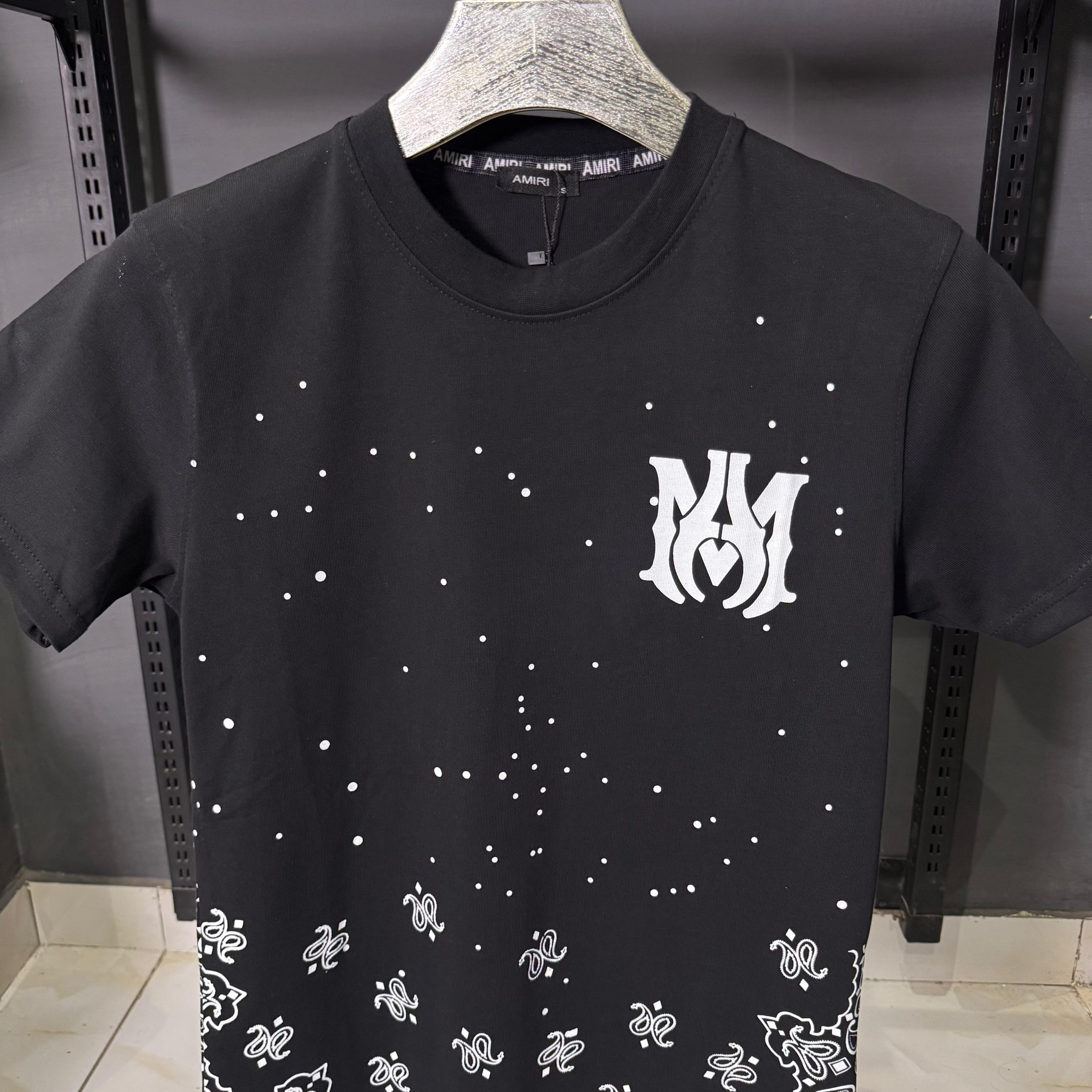 AR Black Bandana Print T Shirt - Image 3