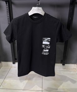 DR White Logo Stack Black T Shirt