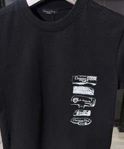 Alternative view of DR White Logo Stack Black T Shirt