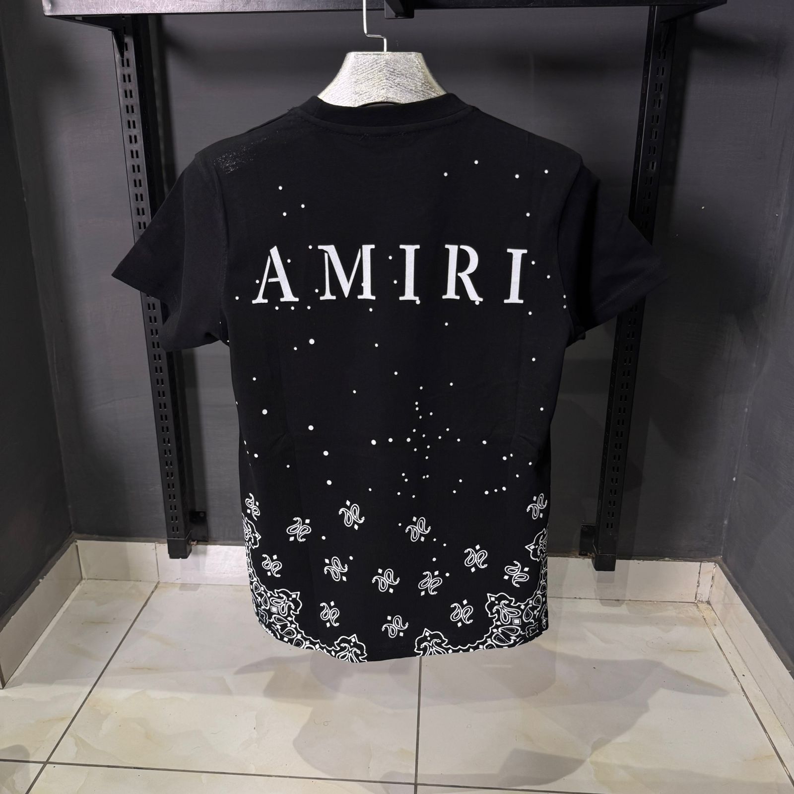 AR Black Bandana Print T Shirt - Image 2