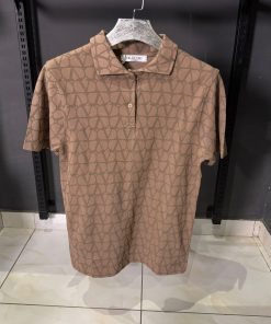 VLN Beige Monogram Brown Polo Shirt