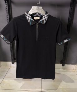 BR Black Check Collar Polo Shirt