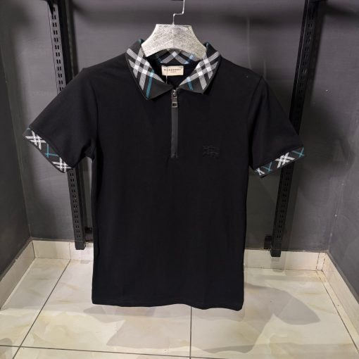 BR Black Check Collar Polo Shirt
