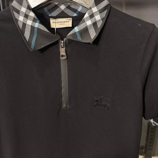 BR Black Check Collar Polo Shirt - Image 2