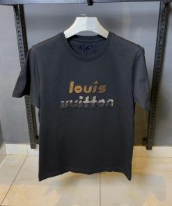 Louis V Bead Embroidered Cotton T shirt