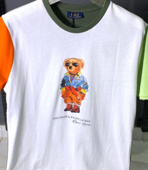 PL Ralph Lauren Boy's Paneled Polo Bear Crewneck T Shirt - Image 2