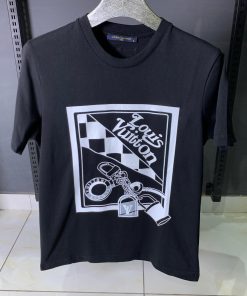 Louis V T Shirt Front Logo Print
