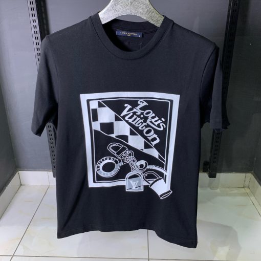 Louis V T Shirt Front Logo Print