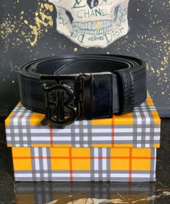 BR Reversible Leather Belt Monogram Buckle