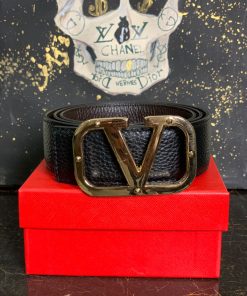Alternative view of VL Gold Logo Signature Leather Belt