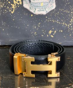 Alternative view of Gold H Buckle Belt