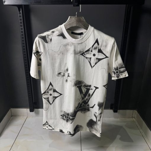 Louis V White Watercolor T Shirt - Image 2
