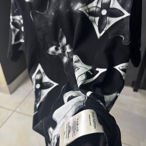 Louis V Black Watercolor T Shirt - Image 3