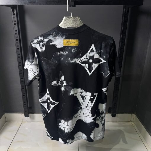 Louis V Black Watercolor T Shirt - Image 2